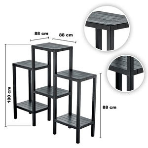 Estantes plegables de plástico negro multicapa, unidades de estantes decorativos, unidades de estantería de exhibición de 6 niveles, estante plegable de almacenamiento - Product Image 1