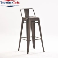 Chaises et tables en fer pour comptoir de club, cuisine industrielle, salle à manger, chaises hautes avec repose-pieds, tabouret de bar haut en métal moderne pour salon