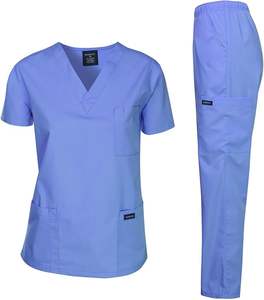 Conjunto de Uniformes Médicos Unisex con Tejido de Punto, Material de Spandex/Poliéster, Detección de Agujas, Logotipo Personalizado, Parte Superior y Pantalones de Uniforme Médico - Product Image 1