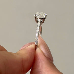 Anillo minimalista de mujer de diamante cultivado en laboratorio de 2,2 quilates de alta calidad 14K blanco amarillo oro rosa IGI certificado al por mayor más barato - Product Image 2