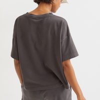 T-shirt surdimensionné 100 % coton pour femme avec logo personnalisé, style streetwear à épaules tombantes, 260 g/m², impression sérigraphiée