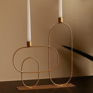 Bougeoir en métal doré contemporain de qualité supérieure pièce de noël élégante pour Table basse chevet bureau vente - Product Image 4
