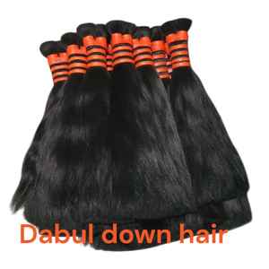 100% Naturel À La Recherche Non Remy Cheveux Humains Double Dessiné En Vrac Machine Droite Vague Cheveux Indiens - Product Image 4