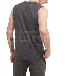 Camisetas sin mangas XL de alta calidad para hombre, camisetas de gimnasio de Color sólido hechas a medida, camisetas transpirables tejidas con estampado al por mayor - Product Image 5