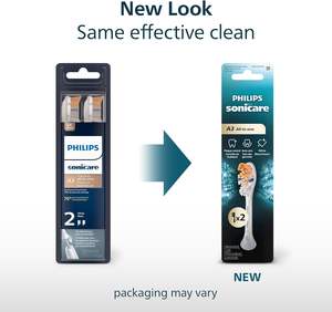 Têtes de brosse à dents électriques de rechange authentiques Philips Sonicare A3 tout-en-un, blanches, lot de 2, HX9092/77 - Product Image 5