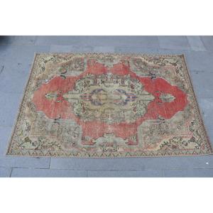 Tapis turc 3,3 x 4,9 pieds, tapis d'appoint vintage, tapis camouflage rouge et bleu - Product Image 4