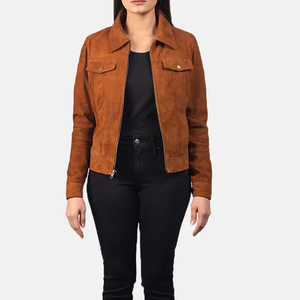 Chaqueta de moda de cuero al por mayor de alta calidad para mujer Chaqueta de cuero genuino puro de nuevo diseño para venta en línea - Product Image 5