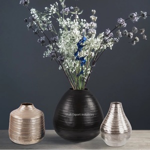 Florero de Metal estándar, acabado multicolor para el hogar y la boda, Decoración de mesa, jarrones de flores artificiales - Product Image 1