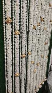 Gorra dorada de jazmín con cadena de perlas de loto, decoración de Pooja, decoración de fondo para Festival de boda, decoración de cenefa de puerta colgante de pared - Product Image 5