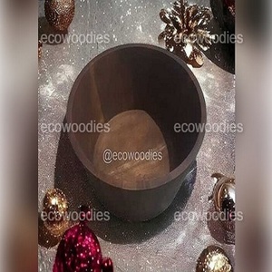Modern Vintage Style Brown <b>Wooden</b> <b>Bowl</b> Baby Photo Prop for Newborn Photography in Bedroom or Living Room - Product Image 3
