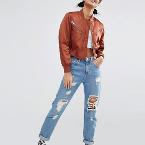 Blouson bomber court de haute qualité pour femmes, vente chaude, tendance, vêtements d'extérieur haut de gamme, blouson bomber court à fermeture éclair pour femmes - Product Image 5