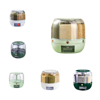 Baril à céréales en riz, un seul bouton pour le stockage des grains, peut être tourné, treillis transparent, baril à riz