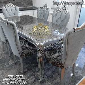 Juego de mesa de comedor de lujo tallada a mano clásica para el hogar muebles de comedor de 6 plazas muebles de comedor tallados a mano Doble - Product Image 3