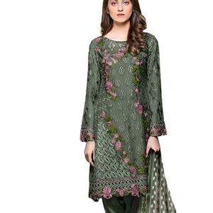 El último diseñador Faux Georgette bordado trabajo Kurti conjunto por Fab Zone - Product Image 1