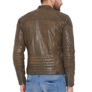 Chaqueta Bomber de Cuero Genuino Premium para Hombre con Cuello Alto, Impermeable y Transpirable para Invierno - Product Image 4