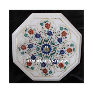 Meilleure vente de dessus de table en incrustation de marbre blanc nacré dessus de table à café multi floral pour comptoirs décoratifs pour la maison à vendre - Product Image 1