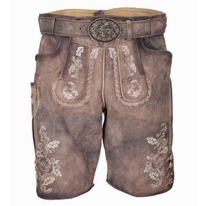 Shorts Lederhosen traditionnels pour hommes, taille mi-haute, en coton 100% respirant, brodés, taille plus, vente en gros pour l'été - Product Image 4