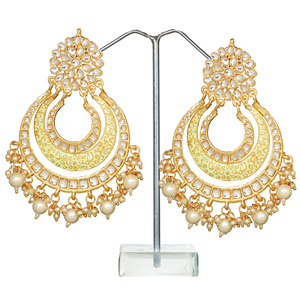 Women's Statement Drop Chandelier Earrings Gold Plated Crystal Rhinestone Bead Embellishment Geometric Design Durable Zinc Alloy - Product Image 2