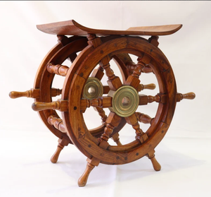 Rueda de barco de madera de calidad superior, decoración de rueda de barco, decoración marítima, la mejor rueda de barco Náutica de alta calidad, decoración hecha a mano - Product Image 1