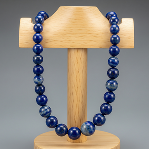Handcrafted 18-Inch Women's Silver 925 Necklace Lock Hand <b>Knotted</b> Design High Quality Natural Lapis Lazuli Stone Beads Fashion - Product Image 4