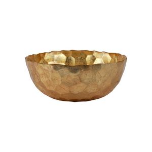 Bol traditionnel en laiton avec motif floral gravé à la main et ton doré parfait pour la décoration de temple hindou ou les cadeaux - Product Image 4