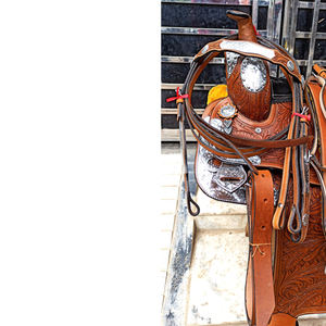 Silla de Montar de Cuero Natural Occidental de Primera Calidad para Caballos de Rancho - Product Image 6