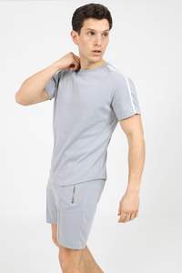 Custom Logo 2025 Men's Joggers Set Summer Two-Piece Heavyweight Premium 100% Cotton Oversized <b>T</b>-Shirt Shorts Active Tops - Product Image 2