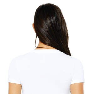 Airlume-Camiseta blanca de algodón peinado con cuello en V para mujer, camiseta de manga corta de 30 oz, 100% - Product Image 6