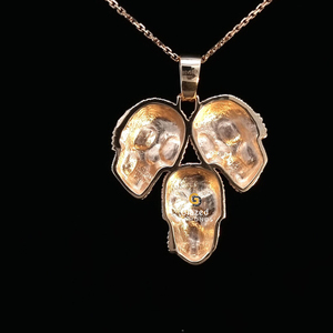 Colgante See No Evil Hear No Evil Speak No Evil helado en oro sólido de 10kt con diamantes redondos de moissanita de corte brillante - Product Image 6