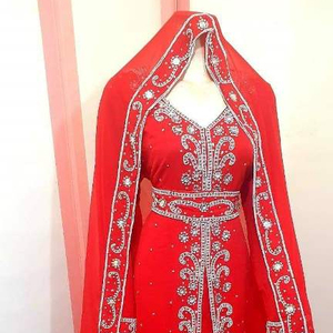 Kaftan marocain, magnifique kaftan coloré, kaftan traditionnel musulman, travail de perles de pierre, travail manuel, kaftan marocain, nouveau design 2022 - Product Image 1