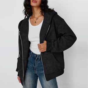 Producto Más Vendido, Sudadera con Capucha y Cremallera Transpirable para Mujer, Mangas Largas, Estilo Urbano, Sudadera Holgada con Cremallera para Mujer, Venta en Línea - Product Image 3