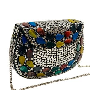 Bolso de mano multifunción de lona con mosaico elegante, hermoso diseño de azulejos, moderno y de moda para viajes, diseño intrincado y colorido para mujer - Product Image 3