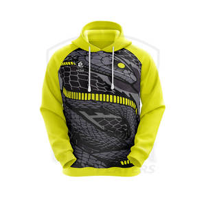 Vêtements décontractés Logo personnalisé Conception Noir/Jaune Sweats à capuche pour hommes Coton Polyester à manches longues Sublimation Hoodie - Product Image 5