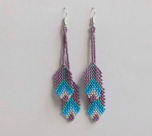 Femmes Boho Coloré Graine Tissé Fleur Boucles D'oreilles À La Main En Verre Gland Boucles D'oreilles Filles Plage Vacances Bijoux Noir BY HF CRAFTS - Product Image 6