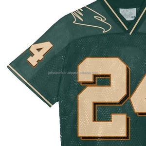 เสื้อกีฬาผ้าตาข่ายปะติดด้วยดีไซน์แฟชั่นเสื้อยืดผ้าฝ้าย100% ทรงหลวมและพิมพ์ลาย - Product Image 2