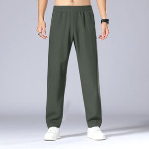 <b>Mens</b> Casual wear <b>Trousers</b> Custom Pants <b>Loose</b> Fit Elastic Drawstring Waist Straight-Legs Summer Yoga Beach Long Pan - Product Image 1