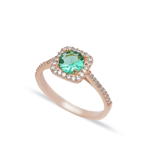 Paraiba CZ ทรงสี่เหลี่ยม 925 แหวนเงินสเตอร์ลิงเครื่องประดับขายส่ง 925 เครื่องประดับเงินสเตอร์ลิงเครื่องประดับแฮนด์เมด - Product Image 5