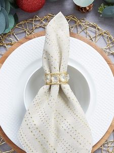 Rond de serviette en métal super luxe forme vintage unique décor de table de fête de mariage rond de serviette exclusif - Product Image 5