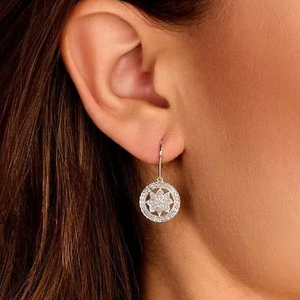 Boucles d'oreilles en or blanc 18 carats Vala Brothers, diamants ronds de laboratoire, qualité E VS, 6 grammes, luxe, tendance, cadeau de fête, clous d'oreilles, export direct - Product Image 1