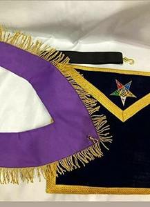 Ensemble tablier et collier maçonnique OES, broderie à la main, patron/matrone digne, violet, taille unique - Product Image 2