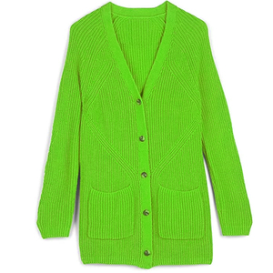 Suéter de Lana/Acrílico para Mujer TITLISTS, Cárdigan Extra Grande de Punto, Apliques de Hermandades, Botones, Antiencogimiento, para Primavera, Universidad - Product Image 2