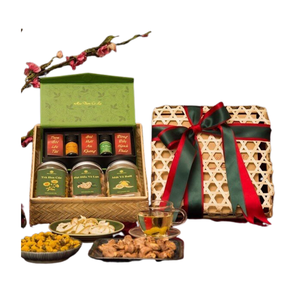 Boîte-cadeau en bambou tissé de forme ronde naturelle et écologique, boîte de rangement provenant du Vietnam - Product Image 4