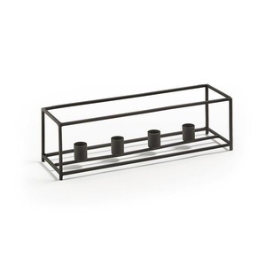 ที่ใส่เทียนทีไลท์โลหะสีดำทรงสี่เหลี่ยมกรอบเหล็กทรงเรขาคณิตสี่ถ้วยทำด้วยมือที่วางกลางที่ทันสมัยสำหรับบ้านสำนักงานและงานรื่นเริง - Product Image 5