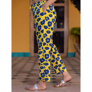 Women's Summer Breathable Lightweight Wrinkled Slub <b>Trousers</b> with Elastic Waist Adjustable XL - Product Image 1