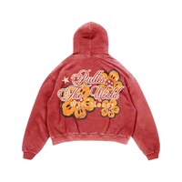 Ensemble de survêtement 2 pièces unisexe en coton, coupe oversize, à capuche, avec motif graphique, style streetwear, effet délavé vintage, pour l'hiver