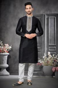 Hot Selling Indian Traditional Wear Self Design Multicolor Full Sleeve <b>Kurta</b> <b>Pajama</b> for <b>Men</b> From Indian Supplier - Product Image 4