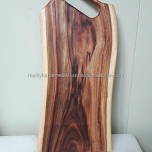 เขียงไม้ทรงสี่เหลี่ยมผืนผ้า ทำจากไม้กระถินเทศแท้ ผลิตด้วยมือ เป็นมิตรกับสิ่งแวดล้อม ใช้กับเครื่องล้างจานได้  สำหรับครัวอัจฉริยะ  ทำจากไม้โรสวูด - Product Image 2