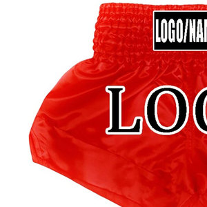 Shorts de boxe MMA sur mesure, motif uni, vêtements d'entraînement Muay Thai, taille élastique, séchage rapide, respirant, logo brodé, OEM - Product Image 4