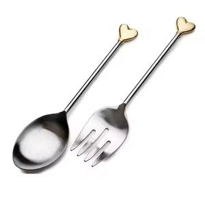 Servidor de Ensalada para Servir la Ensalada, Chapado en Oro Mate, Nuevo Cubertería de Metal Plano - Product Image 6