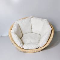 Lit pour animaux de compagnie en rotin tressé avec coussin, canapé pour chien et chat, meubles décoratifs d'intérieur, siège confortable et douillet, vente chaude